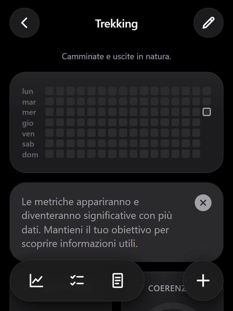 Una tavola dell'app, con le statistiche